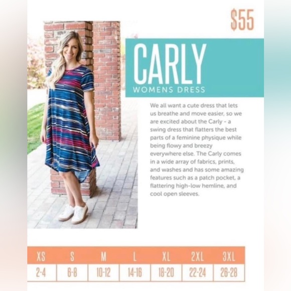 New with tags Lularoe Carly dress - size 2xl - Picture 5 of 5